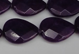 CCN2331 15.5 inches 18*25mm faceted flat teardrop candy jade beads