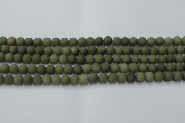 CCN2545 15.5 inches 8mm round matte candy jade beads wholesale