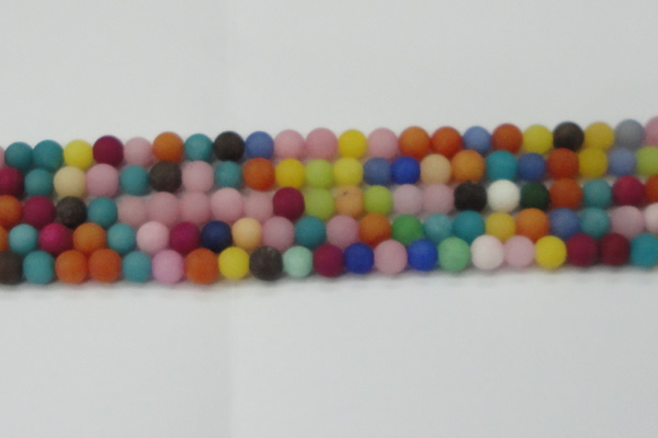 CCN2553 15.5 inches 8mm round mixed color matte candy jade beads