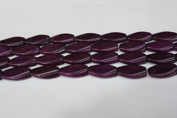 CCN2618 15.5 inches 15*30mm twisted rectangle candy jade beads