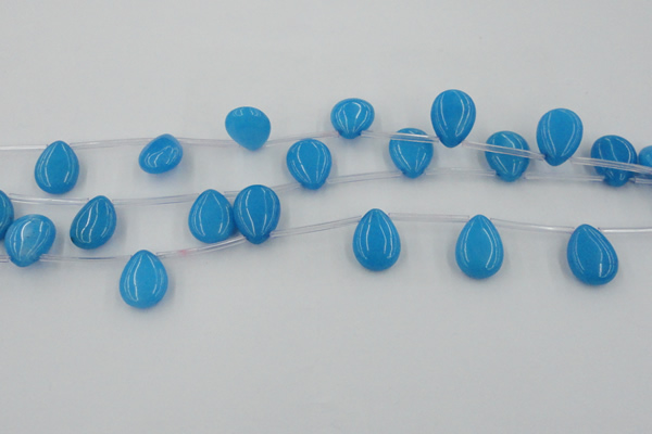 CCN2682 Top-drilled 13*18mm flat teardrop candy jade beads