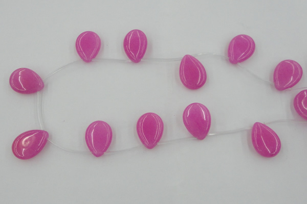 CCN2700 Top-drilled 18*25mm flat teardrop candy jade beads
