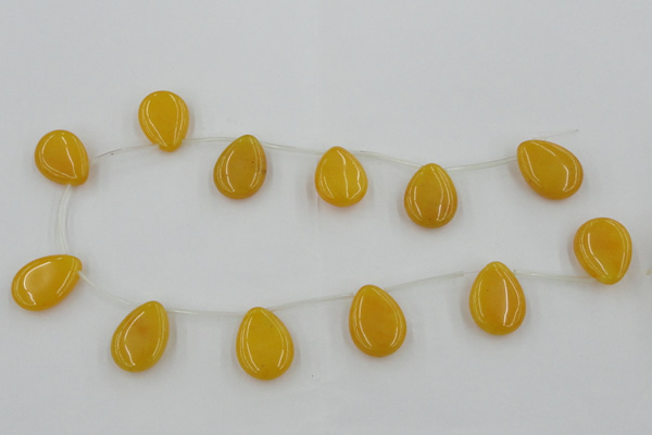 CCN2704 Top-drilled 18*25mm flat teardrop candy jade beads