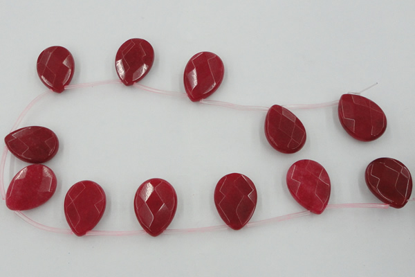 CCN2719 Top-drilled 18*25mm briolette candy jade beads wholesale