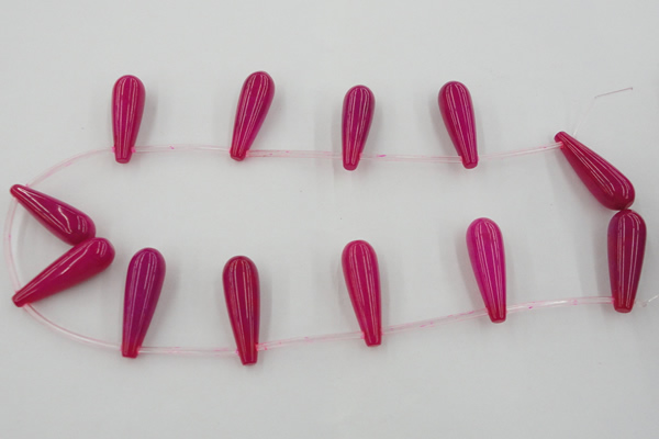 CCN2731 Top-drilled 10*30mm teardrop candy jade beads wholesale