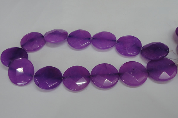 CCN285 15.5 inches 30mm faceted coin candy jade beads wholesale