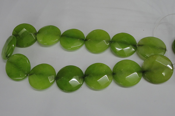 CCN288 15.5 inches 30mm faceted coin candy jade beads wholesale