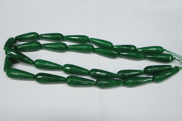 CCN2888 15.5 inches 10*30mm faceted teardrop candy jade beads