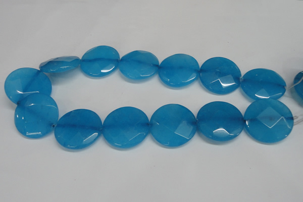 CCN290 15.5 inches 30mm faceted coin candy jade beads wholesale
