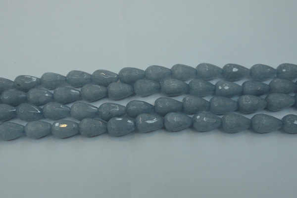 CCN3007 15.5 inches 10*15mm faceted teardrop candy jade beads