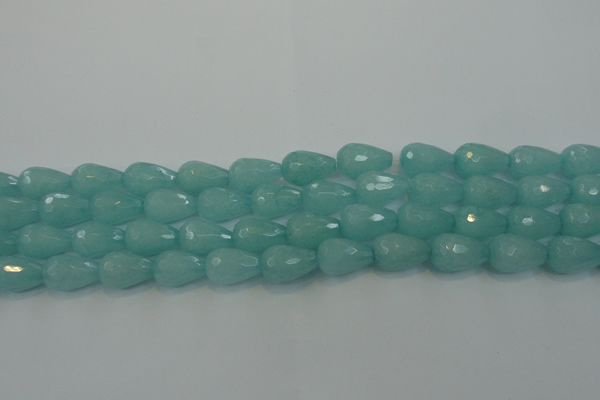 CCN3008 15.5 inches 10*15mm faceted teardrop candy jade beads