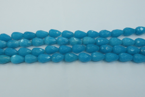 CCN3009 15.5 inches 10*15mm faceted teardrop candy jade beads