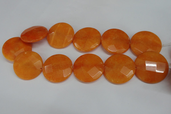 CCN302 15.5 inches 35mm faceted coin candy jade beads wholesale
