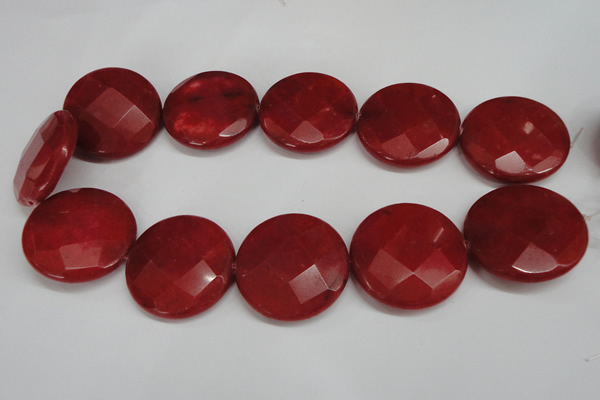 CCN305 15.5 inches 35mm faceted coin candy jade beads wholesale