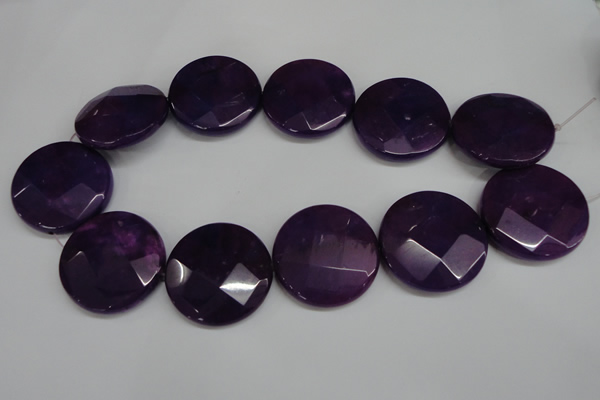 CCN307 15.5 inches 35mm faceted coin candy jade beads wholesale