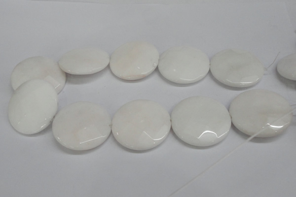 CCN315 15.5 inches 40mm faceted coin candy jade beads wholesale