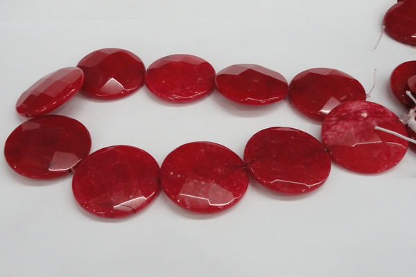 CCN317 15.5 inches 40mm faceted coin candy jade beads wholesale