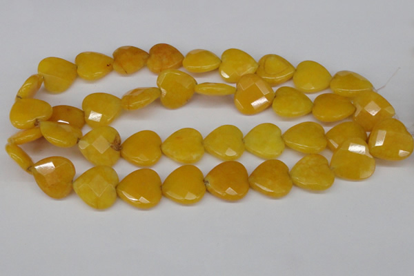 CCN355 15.5 inches 20*20mm faceted heart candy jade beads wholesale