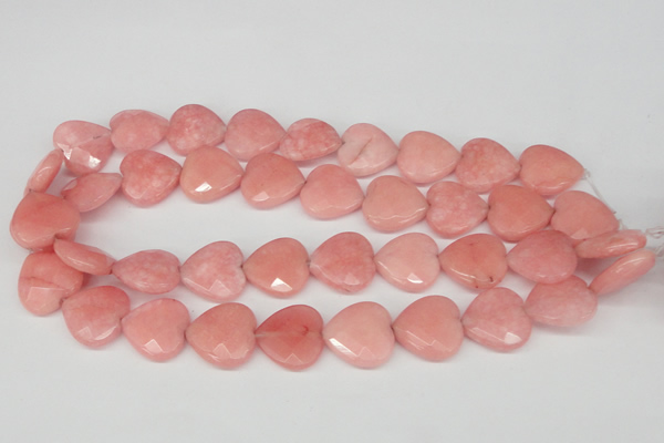 CCN356 15.5 inches 20*20mm faceted heart candy jade beads wholesale