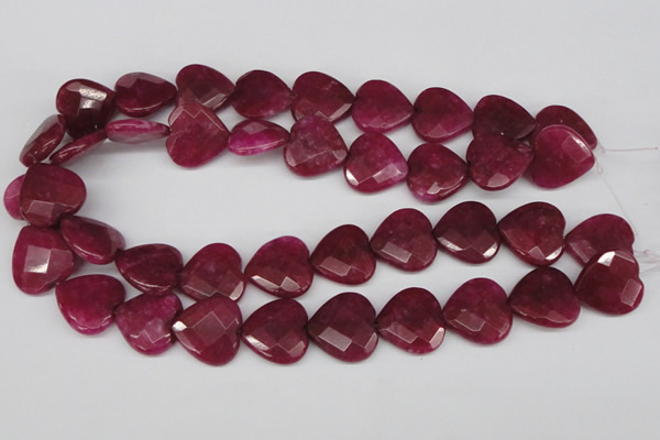 CCN359 15.5 inches 20*20mm faceted heart candy jade beads wholesale