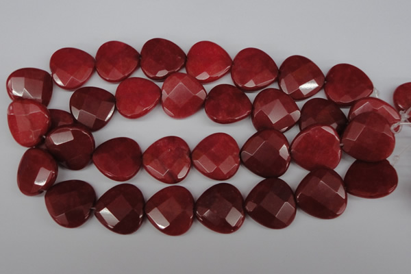 CCN375 15.5 inches 25*25mm faceted heart candy jade beads wholesale