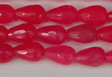 CCN3777 15.5 inches 8*12mm faceted teardrop candy jade beads