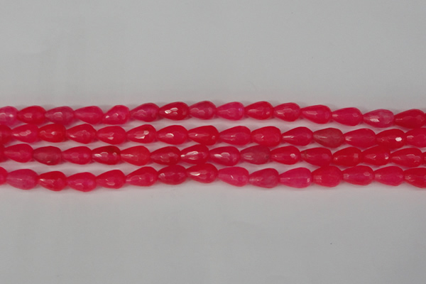 CCN3777 15.5 inches 8*12mm faceted teardrop candy jade beads