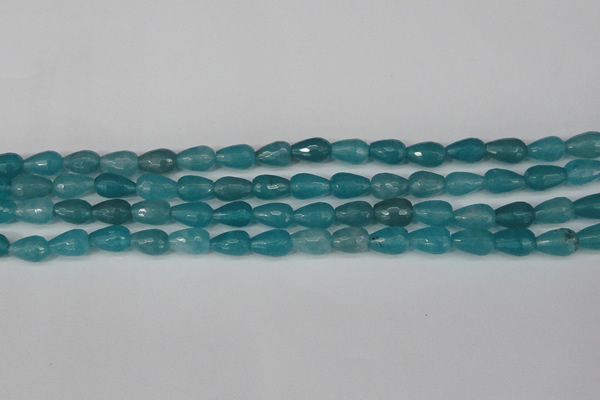 CCN3785 15.5 inches 8*12mm faceted teardrop candy jade beads