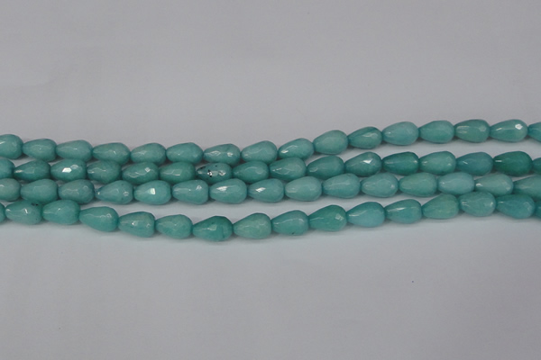 CCN3786 15.5 inches 8*12mm faceted teardrop candy jade beads