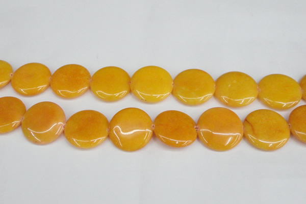 CCN3840 15.5 inches 30mm flat round candy jade beads wholesale