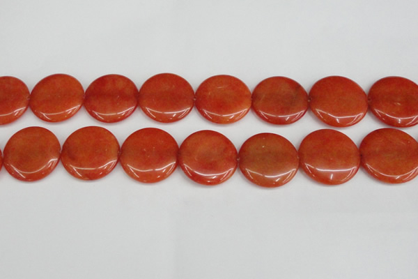 CCN3841 15.5 inches 30mm flat round candy jade beads wholesale