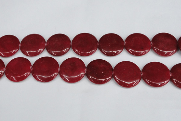 CCN3843 15.5 inches 30mm flat round candy jade beads wholesale