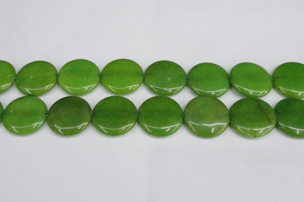 CCN3845 15.5 inches 30mm flat round candy jade beads wholesale