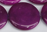 CCN3854 15.5 inches 35mm flat round candy jade beads wholesale