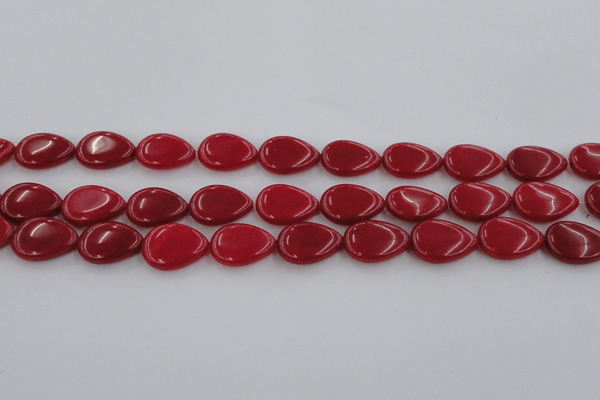 CCN3864 15.5 inches 13*18mm flat teardrop candy jade beads