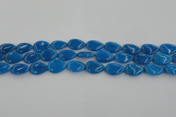 CCN3872 15.5 inches 13*18mm flat teardrop candy jade beads