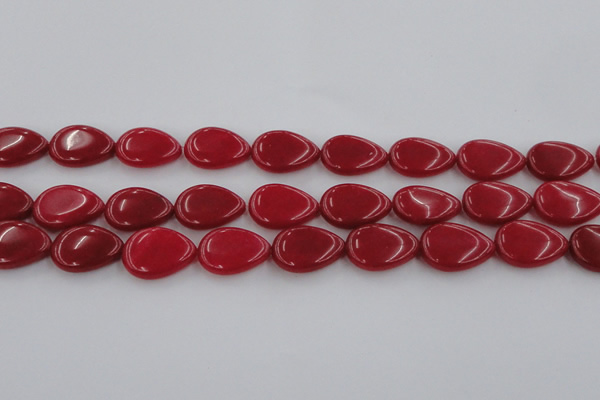 CCN3879 15.5 inches 15*20mm flat teardrop candy jade beads