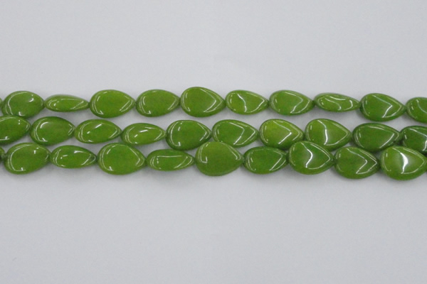 CCN3883 15.5 inches 15*20mm flat teardrop candy jade beads