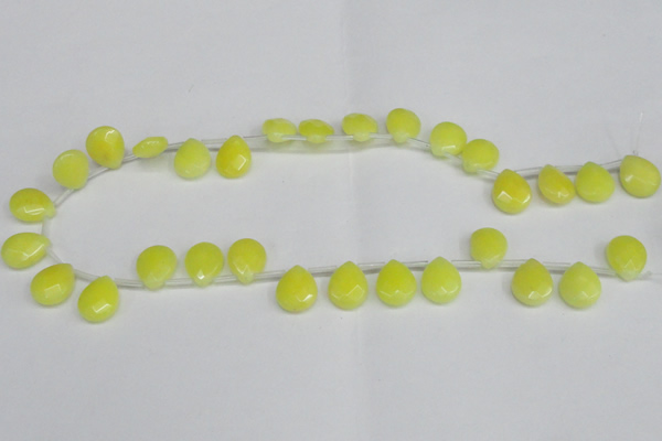 CCN3933 Top-drilled 12*15mm briolette candy jade beads wholesale