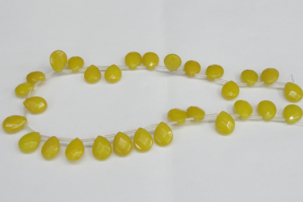 CCN3934 Top-drilled 12*15mm briolette candy jade beads wholesale