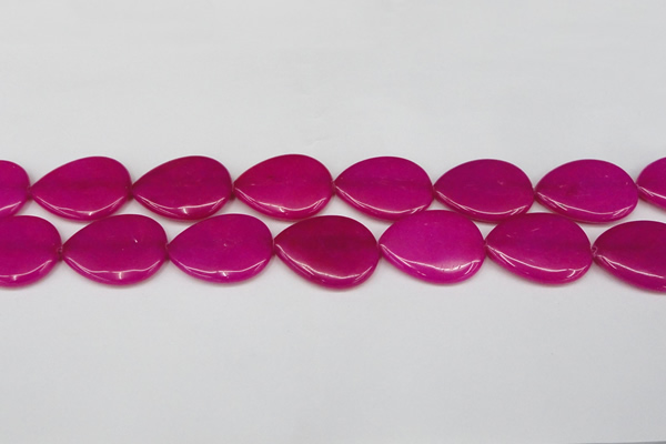 CCN3973 15.5 inches 30*40mm flat teardrop candy jade beads