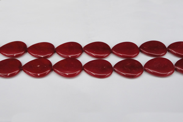 CCN3974 15.5 inches 30*40mm flat teardrop candy jade beads