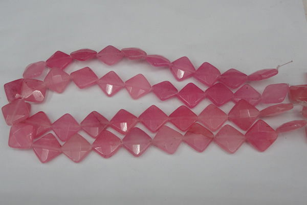 CCN402 15.5 inches 15*15mm faceted diamond candy jade beads