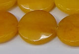 CCN4181 15.5 inches 20mm faceted coin candy jade beads wholesale