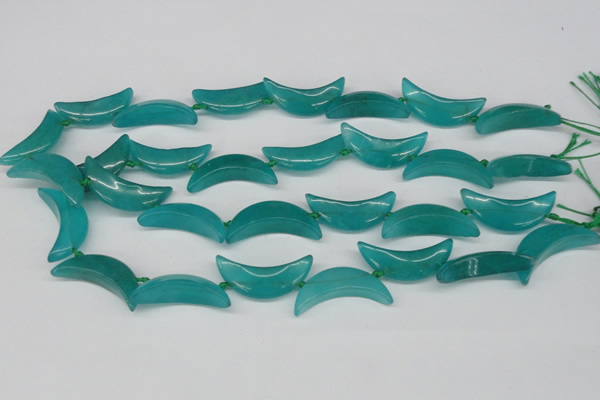 CCN421 15.5 inches 8*30mm curved moon candy jade beads wholesale