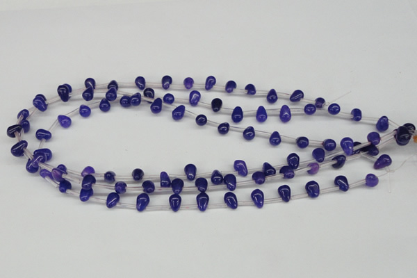 CCN441 15.5 inches Top-drilled 6*9mm teardrop candy jade beads