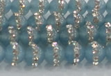 CCN4615 15.5 inches 6mm round candy jade with rhinestone beads