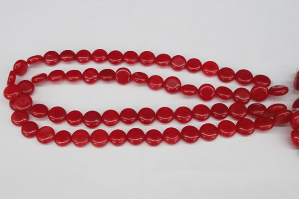 CCN476 15.5 inches 12mm flat round candy jade beads wholesale