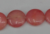 CCN495 15.5 inches 20mm flat round candy jade beads wholesale
