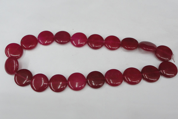 CCN497 15.5 inches 20mm flat round candy jade beads wholesale